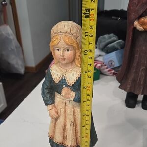 Source Unknown Rustic Figurine with Blue and Beige Accents